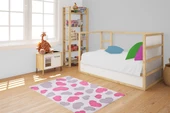 Çocuk Halısı ve Bebek Halısı Yıkanabilir Kaymaz Taban Figürlü Pembe Dijital Baskı Halı HC055   - 5