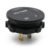 Su Geçirmez Dc 6V / 48V Voltmetre Yuvarlak Panel Tip Montajlanabilir Dijital Kırmızı Renk Led - 5