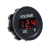 Su Geçirmez Dc 6V / 48V Voltmetre Yuvarlak Panel Tip Montajlanabilir Dijital Kırmızı Renk Led - 6