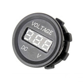Su Geçirmez Dc 6V / 48V Voltmetre Yuvarlak Panel Tip Montajlanabilir Dijital Kırmızı Renk Led - 7