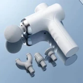 Coofbe 6 Fonksiyonlu Titreşimli Yoğurmalı 4 Başlıklı Masaj Aleti Darbeli Masaj Tabancası Kas Rahatlatıcı - 5