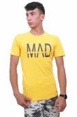 Erkek Bisiklet Yaka Mad Sarı Tişört - 1