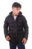 Erkek Özel Dolum Kapüşonlu Siyah Kaban 13 thumbnail 1