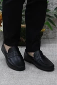 Mehmet Mete 31020 Siyah Deri Hakiki Deri Loafer Erkek Babet Erkek Ayakkabı - 2