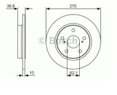 BOSCH FREN DİSKİ ARKA TOYOTA COROLLA AURİS 1.4 D4D 2007- COROLLA 2013- - 1