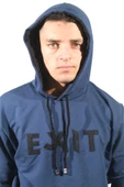 Erkek Exıt Kanguru Mavi Kapüşonlu Sweatshirt 908 - 2