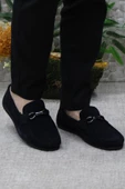 Mehmet Mete 31012 Lacivert Süet Hakiki Deri Loafer Erkek Babet Erkek Ayakkabı thumbnail 2