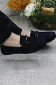 Mehmet Mete 31012 Lacivert Süet Hakiki Deri Loafer Erkek Babet Erkek Ayakkabı thumbnail 5