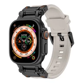 Vendas Apple Watch 7 45mm Zore KRD-101 Titanyum Metal Başlıklı Silikon Kordon ( Saat DEĞİLDİR ) - 9