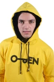 Erkek Open Kanguru Sarı Kapüşonlu Sweatshirt 805 - 3