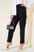 Beli Cırtlı Çizgili Pantolon Siyah thumbnail 1