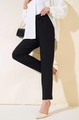 Beli Cırtlı Çizgili Pantolon Siyah thumbnail 2