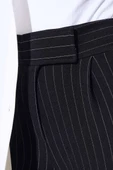 Beli Cırtlı Çizgili Pantolon Siyah thumbnail 4