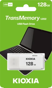 128GB USB2.0 KIOXIA BEYAZ USB BELLEK LU202W128GG4 - 1
