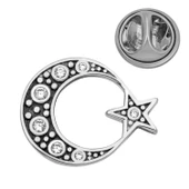 Lucky Life 925 Ayar GumussAy Yıldız Rozet - 1