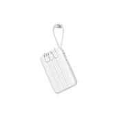 eNeRX 10000 mAh 2.0 Amper Powerbank Beyaz Dahili Kablolu ENR-P10D - 6