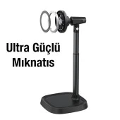 Polham Masaüstü ve Torpido Üstü Magsafeli Telefon Tutucu, Yükseklik Ayarlı 360 Derece Dönebilen Telefon Tututucu thumbnail 3