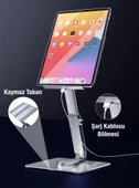 Polham Ultra Sağlam Alüminyum Kaydırmaz Tabanlı Masa Üstü Tablet Standı, Yükseklik ve Açı Ayarlı - 5
