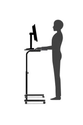 servetavcı Yükseklik Ayarlı Ayakta Ve Oturumda Kullanılabilen Çalışma Masası - Antrasit (Frenli Tekerli) thumbnail 1