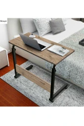 servetavcı Filament Mobilya Yükseklik Ayarlı Çalışma Masası - Ceviz (Tekerli) 80X40 - Oval Kenar - 1