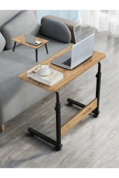 servetavcı Çift Kullanımlı Yükseklik Ayarlı Laptop Sehpası Ve Çalışma Masası - Atlantik Çam (Tekerli) - 1