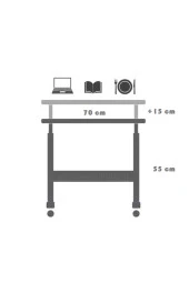 servetavcı Yükseklik Ayarlı Laptop Sehpası Ve Çalışma Masası - Beyaz (Tekerli) Oval Kenar - 70X40 - 3