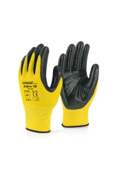 NİTRİL KAPLI ÖRME ELDİVEN SARI ZEBRA-10 - 1