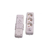 Asel 3LÜ Anahtarlı Topraklı Grup Priz 3MT - 1