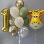Gold 1 Yaş Zürafa Temalı Balon Seti - 1