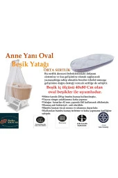 Anne Yanı Oval 40x80x10 Cm Bambu Beşik Yatağı - 3