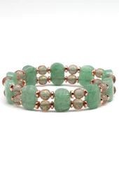 Green Kuvars - Zebercet -  Hematit Doğal Taş Tasarım Bileklik thumbnail 2