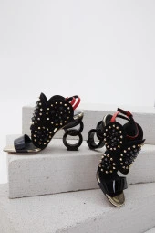 Duygushoesbag Hakiki Deri Zımbalı Özel Tasarım Ayakkabı - 5
