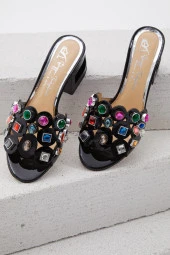 Duygushoesbag Kadın Hakiki DERİ Özel TASARIM Terlik - 9