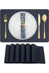 Amerikan Servis Altlıkları 6'lı Set, Çizilmeye Dayanıklı Suni Deri Kaymaz Silinebilir 35x55 Cm - 1