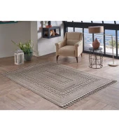 GümüşsuyuDeco Alvin 12621 Yeni Yüksek Kalite Modern Kabartmalı Örgü Saçaklı Salon Halısı 160X230 - 1