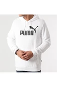 Puma Ess Big Logo Hoodie - Erkek Beyaz Kapüşonlu Sweatshirt - 586688 02 - 1