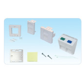 Fransız Tipi priz HCS  W00-30301 1-1 priz, yaylı toz kapaklı ve şeffaf etiket muhafazalı. - 3