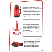 GOLDMASTER Yakamoz Elektrikli Mutfak Çeyiz Seti 3 Lü Evlilik Paketi Kırmızı - 8