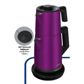 GOLDMASTER Gm7344v Akasya Violet Xl 2200 Watt Patentli Damlatmayan Tasarımı Çelik Çay Makinesi Ve Su Isıtıcısı - 2