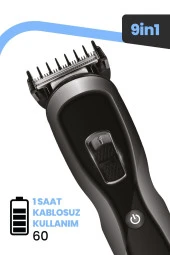 GOLDMASTER Cix 9 In 1 Kablolu Kablosuz Kullanımlı Lityum Bataryalı Hızlı Şarjlı Erkek Tıraş Bakım Seti - 3