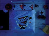 Taç Lisanslı Nevresim Takımı Minnie Mickey Love Day Glow Çift Kişilik - 2