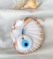 Cam Nazar Boncuğu 4cm Şeytan Göz Kovucu Ev Araba Ağaç Duvar Bahçe Süsleme Kolye - 5