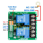 5V 2 Kanal 220V 30A Röle Modül Yüksek Akım Güç Kontrol Anahtarı Opto İzolasyon Düşük/Yüksek Tetik - 8