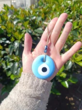 5 cm Cam Nazar Boncuğu Şeytan Göz Kovucu Ev Araba Ağaç Duvar Bahçe Süsleme Kolye - 2