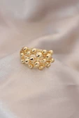 Ayarlamalı Gold Renk Metal Bombeli Boluncuk Model Yüzük - TJ-BYK2060 thumbnail 1