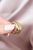 Metal Gold Renk Ayarlamalı Kadın Yüzük - TJ-BYK1549 - 2