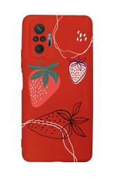 Xiaomi Redmi Note 10 Pro Uyumlu Çilek Desenli Desenli Premium Silikonlu Lansman Telefon Kılıfı thumbnail 3