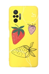 Xiaomi Redmi Note 10 Pro Uyumlu Çilek Desenli Desenli Premium Silikonlu Lansman Telefon Kılıfı thumbnail 4