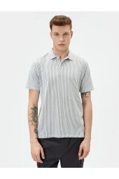 Polo Yaka Tişört Kısa Kollu Düğme Detaylı thumbnail 3