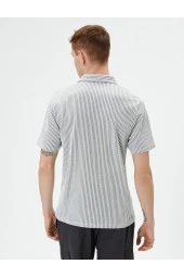 Polo Yaka Tişört Kısa Kollu Düğme Detaylı thumbnail 4